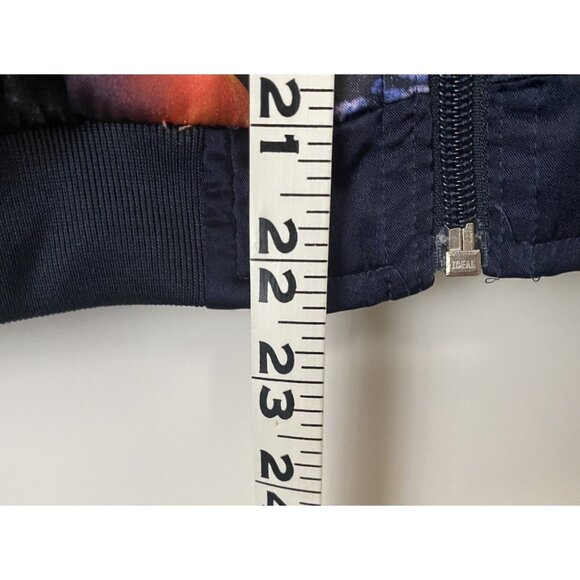 Adidas Floral Satin Bomber Jacket 11-12 Youth Girls Medium Multicolored READ - Picture 4 of 16